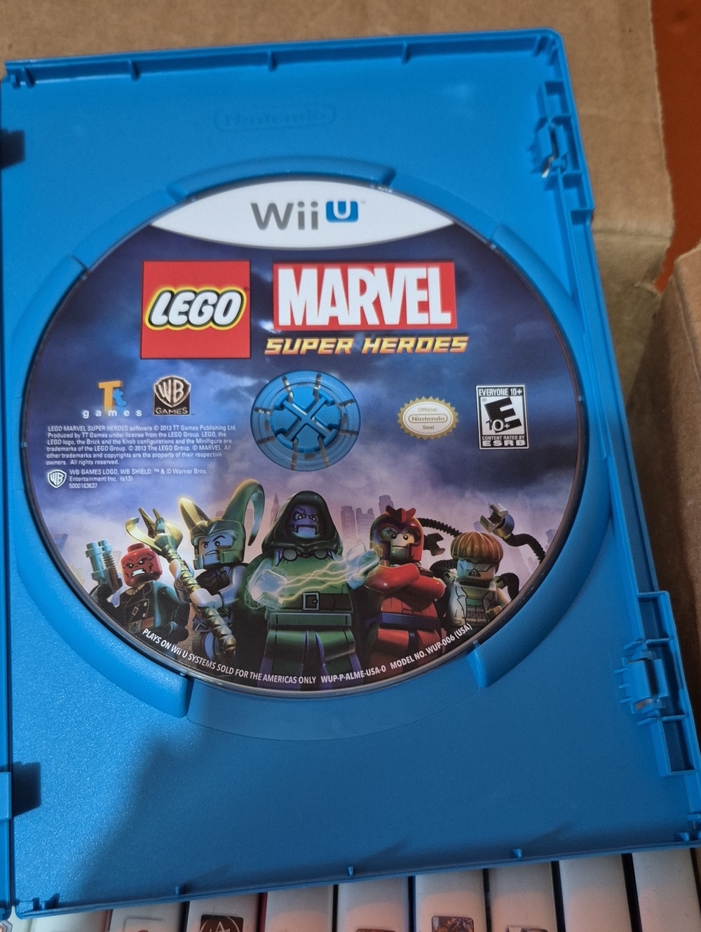 Nintendo Wii U LEGO Marvel Super Heroes Disc with Blue Case